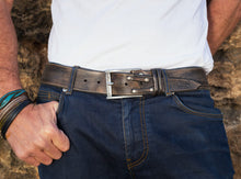 Handmade Distressed Brown Leather Mens Belt - Customizable Options - Perfect Gift