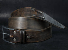 Handmade Distressed Brown Leather Mens Belt - Customizable Options - Perfect Gift