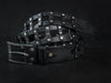 Mens Black Leather Belt - Artisan Design Riveted and Studded for Unique Style and Quality Handcrafted by Skilled Artisans