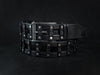 Mens Black Leather Belt - Artisan Design Riveted and Studded for Unique Style and Quality Handcrafted by Skilled Artisans