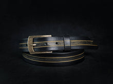 Black Leather Belt with Buckle - Mens and Womens Unisex Accessory - Mens Leather Accessories