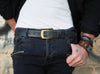 Handmade Dark Leather Mens Belt - Stylish Fashion Accessory