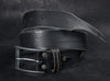 Grunge Style Black Leather Custom Belt with Buckle - Mens Leather Accessories