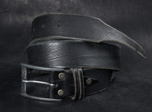 Black Leather Belt Custom Grunge StyleCustom Grunge Style Black Leather Belt - Mens Leather Accessory with Buckle