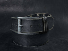 Black Leather Belt Custom Grunge StyleCustom Grunge Style Black Leather Belt - Mens Leather Accessory with Buckle