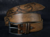 Stylish Mens Brown Leather Belt - Fashionable Design for Unisex Leather Accessories Belts