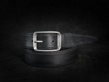 Ishaor Classic Leather Belt for Men - Black Leather Belt with Buckle Gift for Him