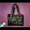 Black Leather Tote Designer Handbag and Perfect Gift for Her