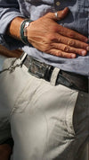 Dark Brown Ishaor Belt with Gray Patina The Perfect Men's Gift now on Christmas Sale.