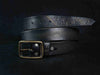 Mens Black Leather Belt with Western Style Buckle - Stylish and Functional Leather Accessories for Men