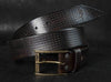 Mens Brown Leather Belt with Buckle - Western Style Fashion Accessory