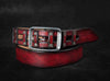 Unique Red Leather Belt for Men and Women - Buckle Style Accessories and Gift Option