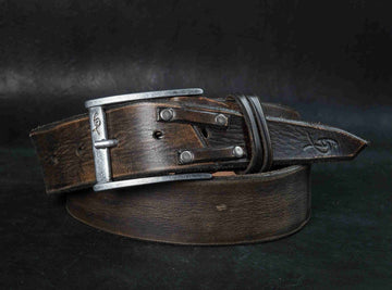 Distressed Leather Belt - Genuine Leather Gift for HimHer - Unisex Craft Accessory