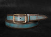 Vintage Leather Belt - Turquoise with Dark Edges