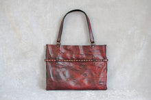 Custom Red Leather Tote Bag - Unique Handcrafted Gift for Her