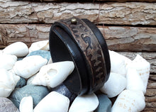 Brown Leather Steampunk Cuff Bracelet for Men - Mens Wrap Bracelet - Handcrafted Gift