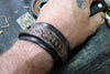 Mens Leather Cuff Bracelet - Brown Steampunk Wrap Mens Wrap Bracelet