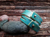 Turquoise & Gold leather bracelet