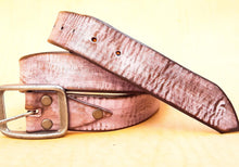 Custom Pink Leather Belt for Her  Genuine Leather Womens Gift with Buckle