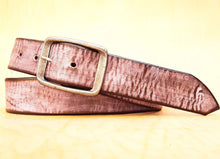 Custom Pink Leather Belt for Her  Genuine Leather Womens Gift with Buckle