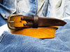 Two Pieces Belt ( Narrow) - Yellow & Brown