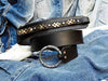 Ring belt with rivets - Black