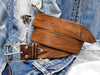 Handcrafted Mens Leather Belt with Buckle - Vintage Western Style Fashion Accessory