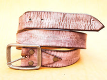 Custom Pink Leather Belt for Her  Genuine Leather Womens Gift with Buckle