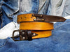 Unique Handcrafted Yellow Leather Belt with Quality Buckle