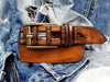 Stylish Brown Leather Buckle Belt - Unisex Design for Men and Women - Ornate Artistic Details