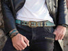 Square Belt - Turquoise With Brown Wash