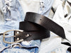 Personalized Mens Leather Belt - Black Genuine Leather Gift for Him