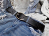 Wide Leather Belt - Black