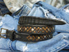 Alligator Belt with Rivets - Black