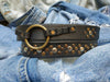 Alligator Belt with Rivets - Black