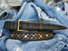 Alligator Belt with Rivets - Black