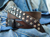 Dark Brown 3cm Jeans Belt Riveted Leather Steam Punk Style Narrow Womens Belt