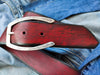 Wide Leather Belt - Red with Dark Wash