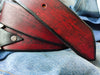 Wide Leather Belt - Red with Dark Wash