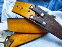 Crafted Belt, Accessories for Father, Unique Leather, Yellow Belt, Quality Leather, Leather Belt, Leather Belt with Buckle, Leather Belts