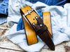 Two Pieces Belt - Wide Yellow & Brown