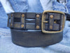 Square Belt - Black with Golden Wash