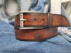 Custom Boho Brown Leather Belt for Him - Unique Vintage Rodeo Western Gift