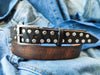 Dark Brown 3cm Jeans Belt Riveted Leather Steam Punk Style Narrow Womens Belt