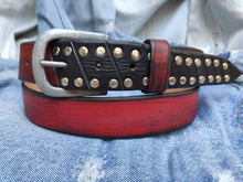 Steampunk Belt, Men's Belt,Men's Red Leather,Studded Belt,Custom leather belts,Mens Apparel, Red Belt,Christmas Belt, Design Accessories Men