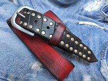 Steampunk Belt, Men's Belt,Men's Red Leather,Studded Belt,Custom leather belts,Mens Apparel, Red Belt,Christmas Belt, Design Accessories Men