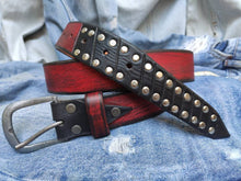 Steampunk Belt, Men's Belt,Men's Red Leather,Studded Belt,Custom leather belts,Mens Apparel, Red Belt,Christmas Belt, Design Accessories Men