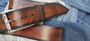 Custom Boho Brown Leather Belt for Him - Unique Vintage Rodeo Western Gift