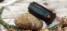 Unique Turquoise Leather Cuff Bracelet with Personalized Engraving