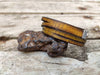 Mens Genuine Leather Cuff Bracelet in Brown - Adjustable Wrap Style with Clasp